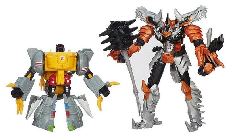 transformers age of extinction optimus prime and grimlock toy